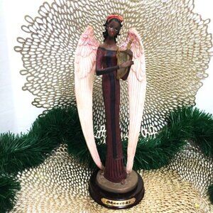 Meerchi African American Angel Playing Harp VTG